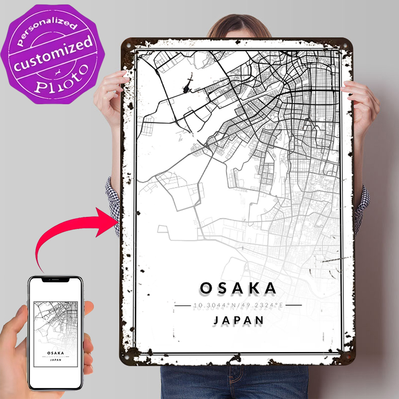 Osaka Map 3D Texture Printed P - Custom Map Poster recensie en prijs