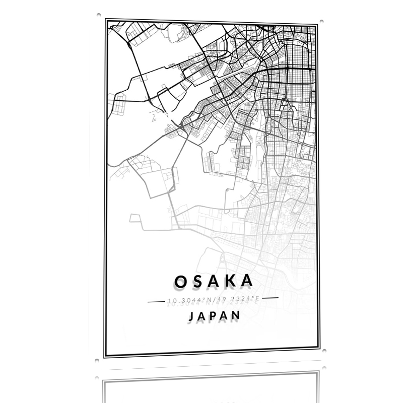 Osaka Map 3D Texture Printed P - Custom Map Poster recensie en prijs