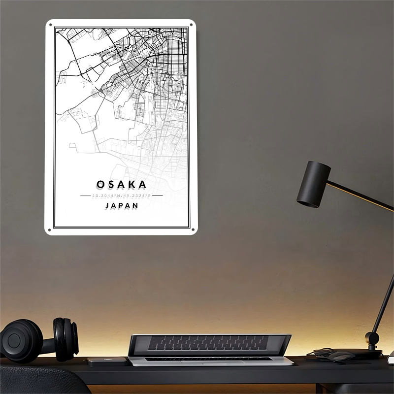 Osaka Map 3D Texture Printed P - Custom Map Poster recensie en prijs