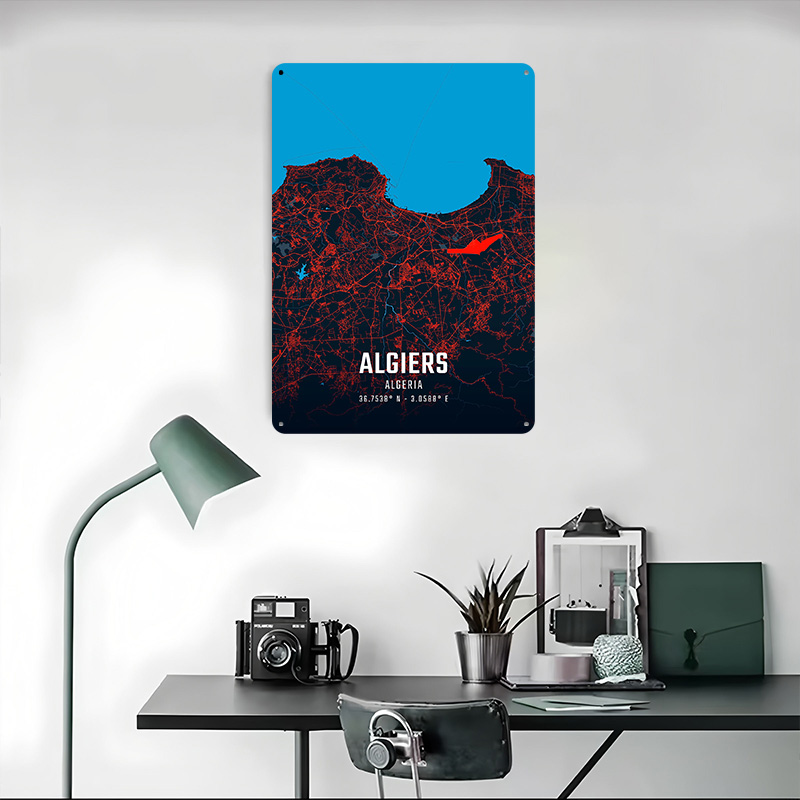 Algiers City Map Metal Poster  - Custom Map Poster recensie en prijs