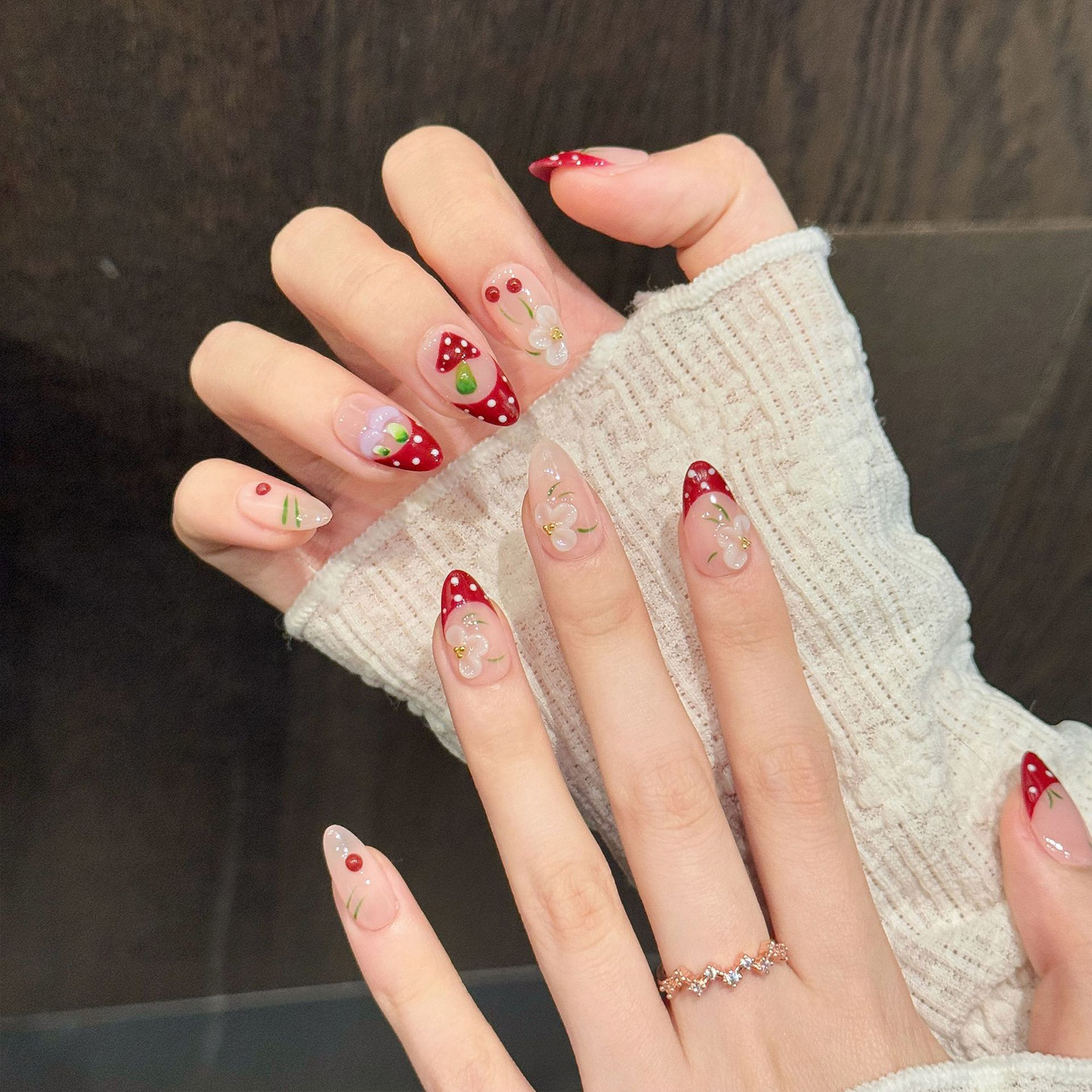 10Pcs Red White Polka Dot Desi - Pressed Flower Art recensie en prijs