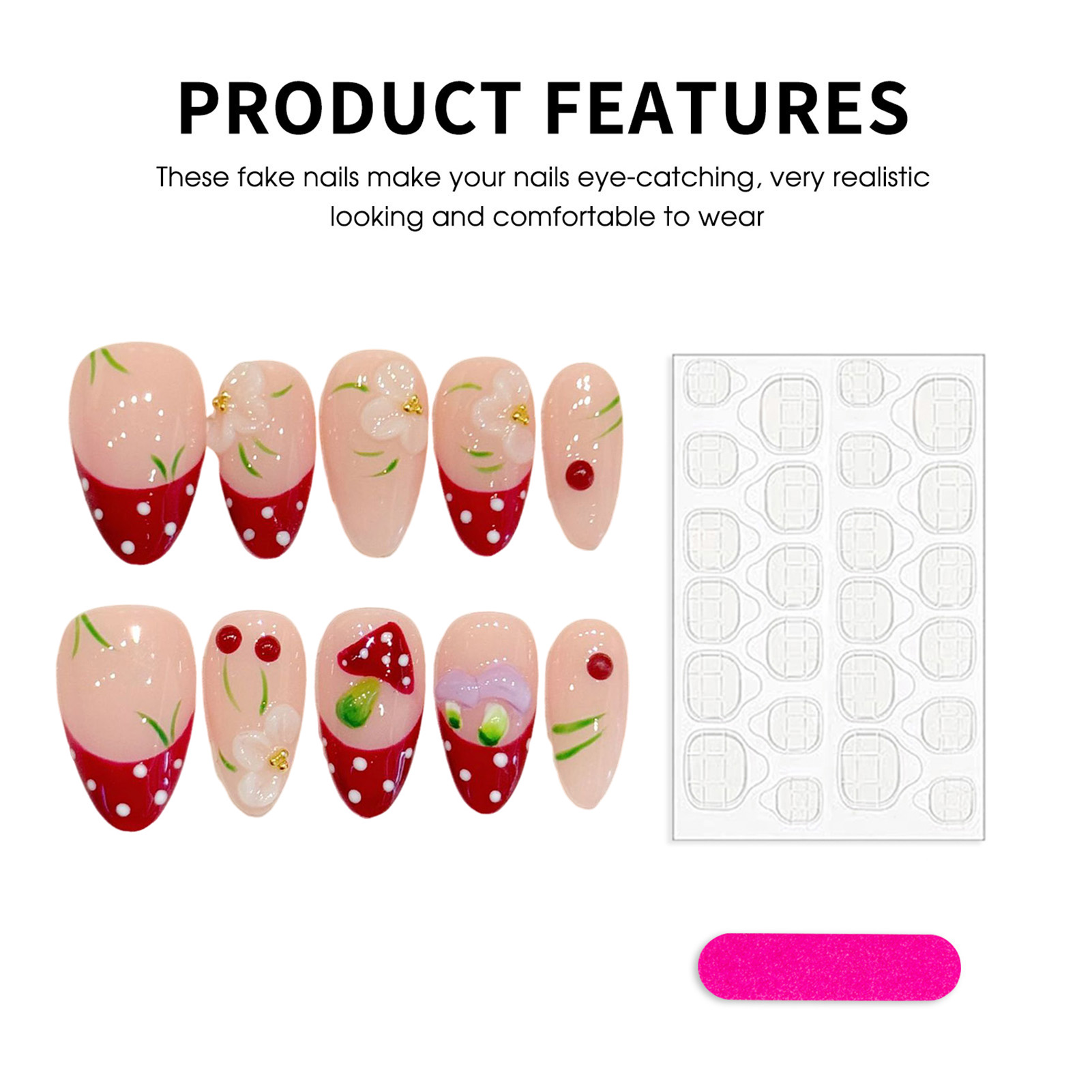 10Pcs Red White Polka Dot Desi - Pressed Flower Art recensie en prijs