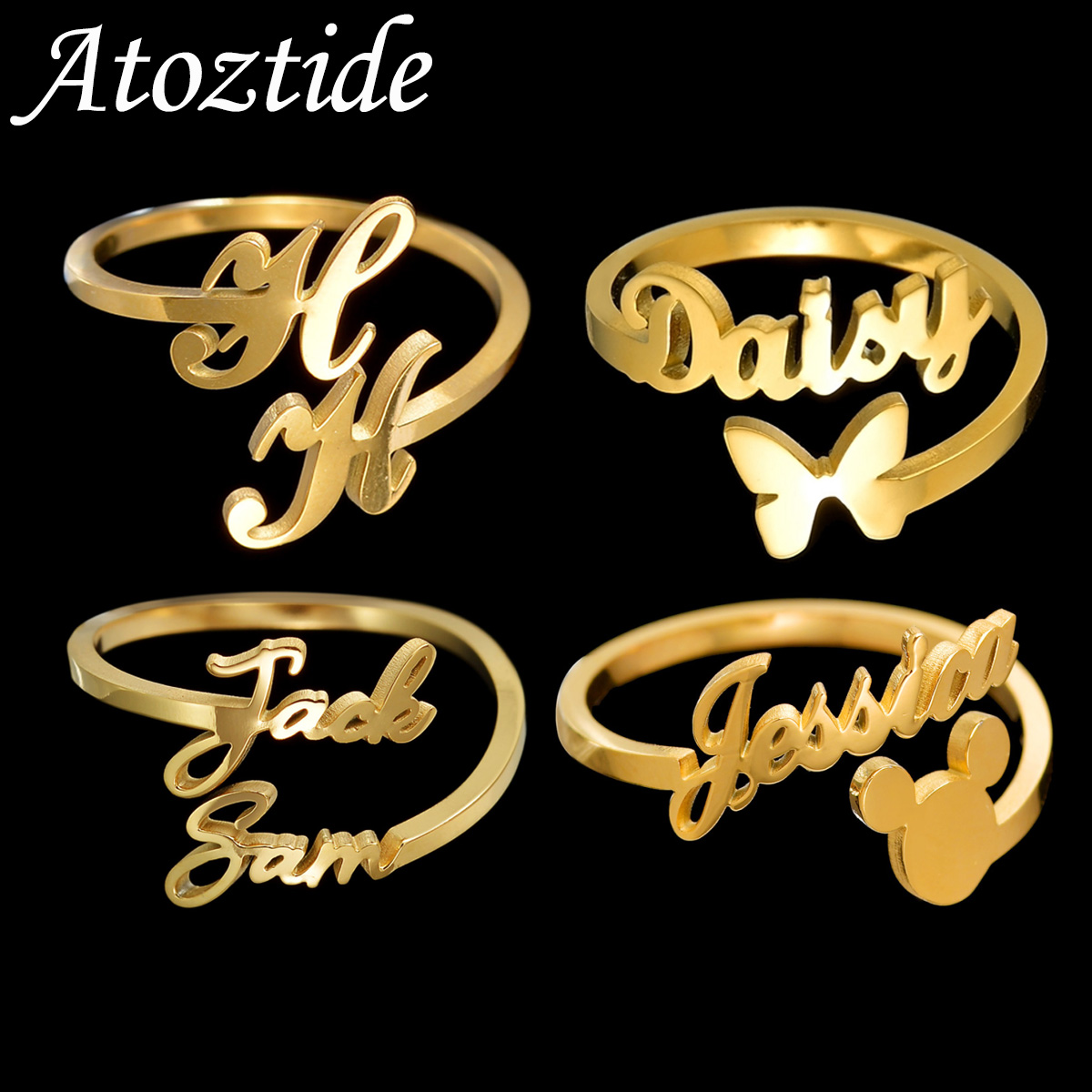 Atoztide Personalized Custom N - Initial Ring Custom recensie en prijs