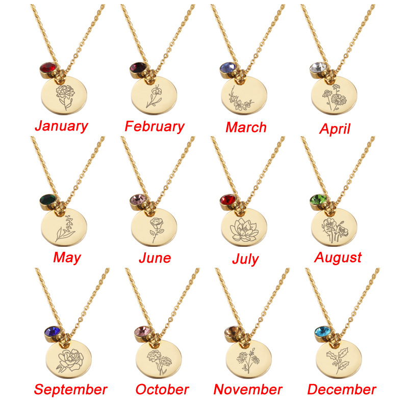 Crystal Birthstone Necklace fo - Birth Flower Necklace recensie en prijs
