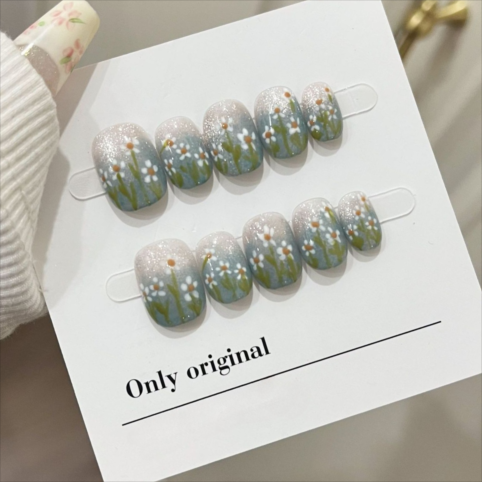 10Pcs Short Handmade Press On  - Pressed Flower Art recensie en prijs