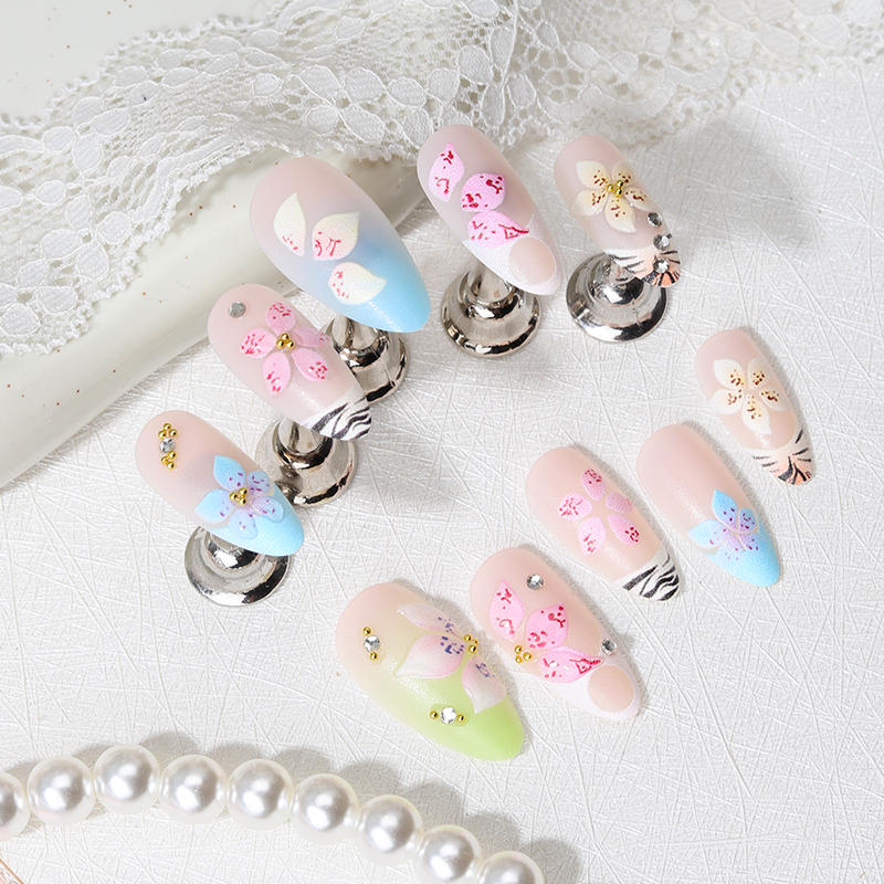 24pcs Almond Press On Nails ti - Pressed Flower Art recensie en prijs