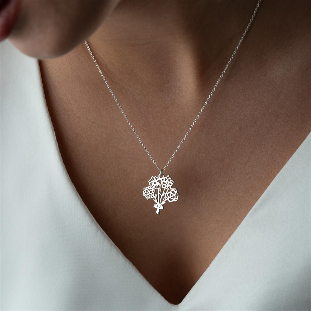 Personalized Birth Flower Bouq - Birth Flower Necklace recensie en prijs