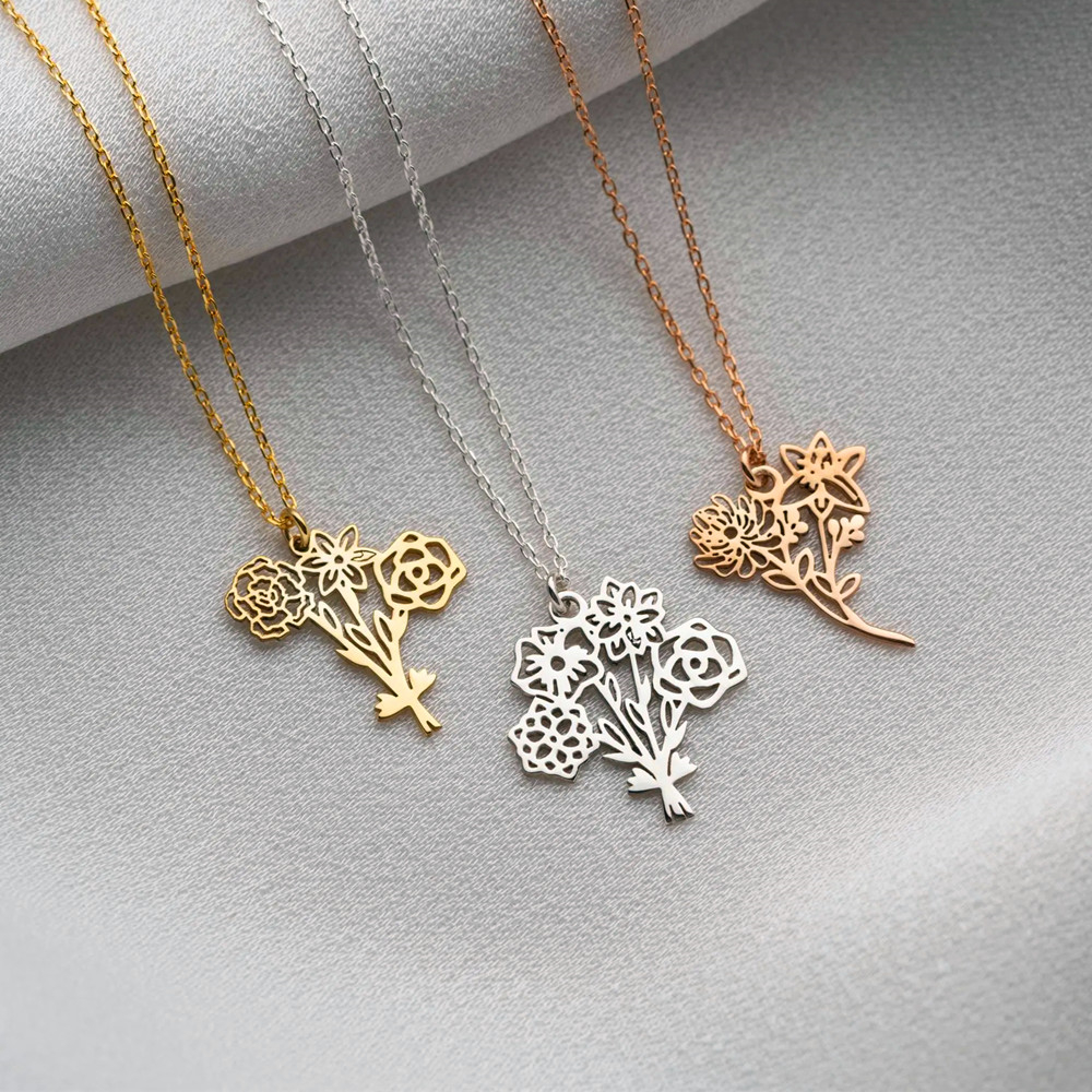 Personalized Birth Flower Bouq - Birth Flower Necklace recensie en prijs