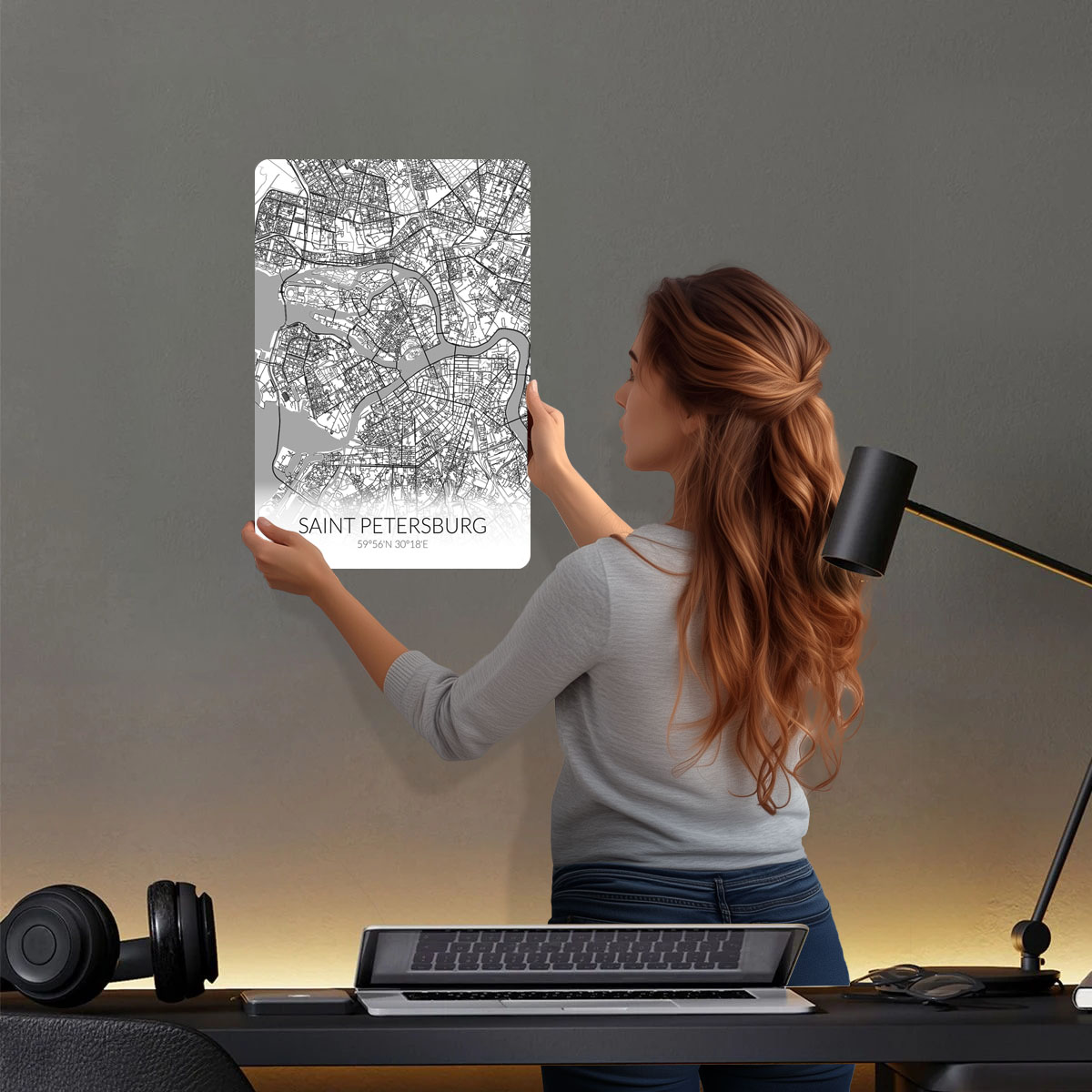 Saint Petersburg White Map Tin - Custom Map Poster recensie en prijs