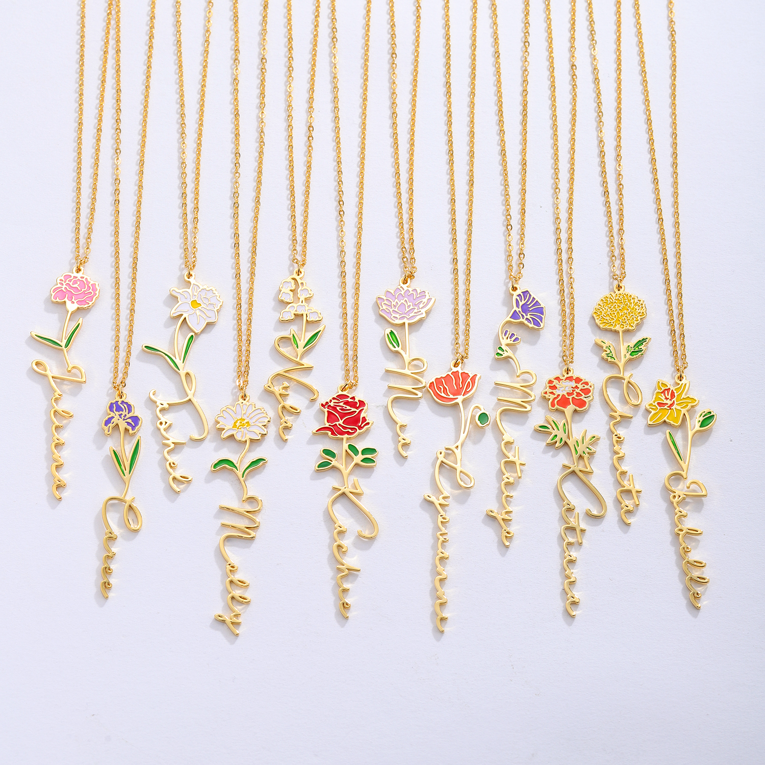 Personalized Name Necklace Wit - Birth Flower Necklace recensie en prijs