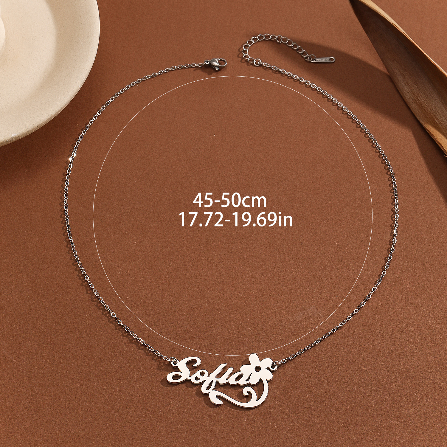 Stainless Steel Flower Letter  - Name Necklace Custom recensie en prijs