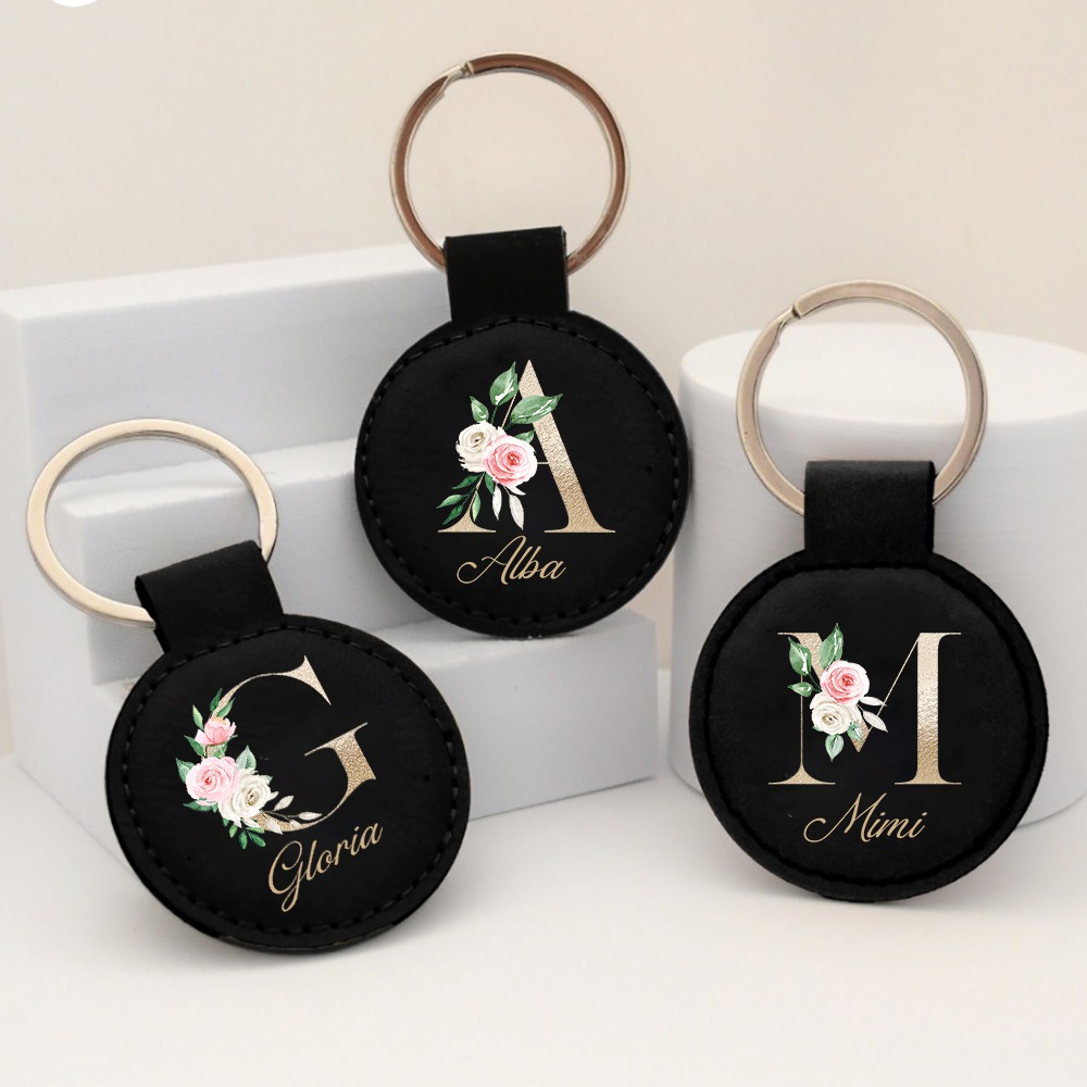 Personalized Initial with Name - Monogram Keychain Leather recensie en prijs