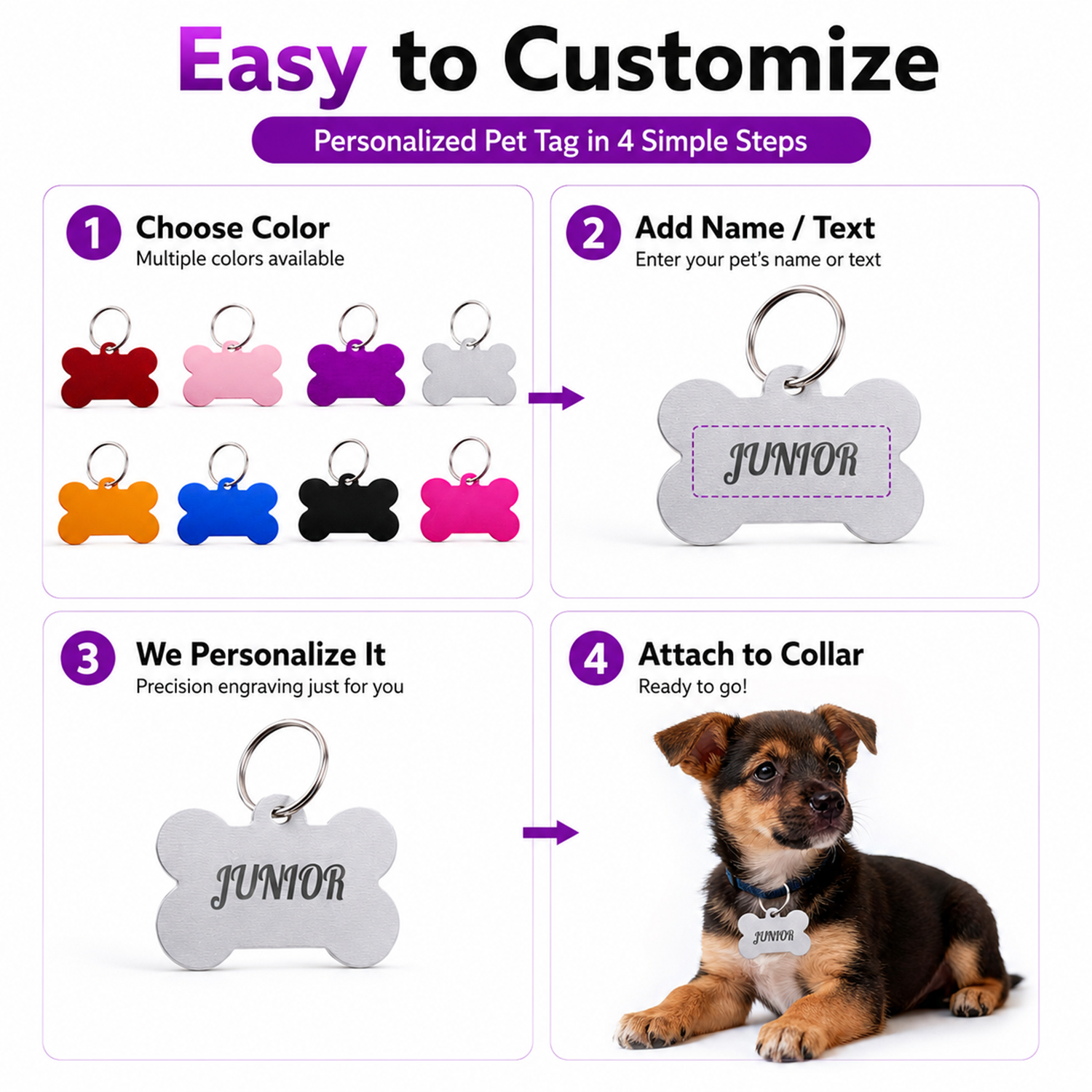 Bone Shaped Custom Name Dog Ta - Pet Portrait Custom recensie en prijs