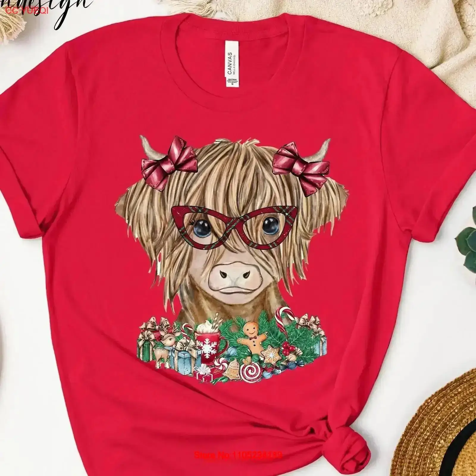 Christmas Highland Cow T Shirt - Family Tree Print recensie en prijs